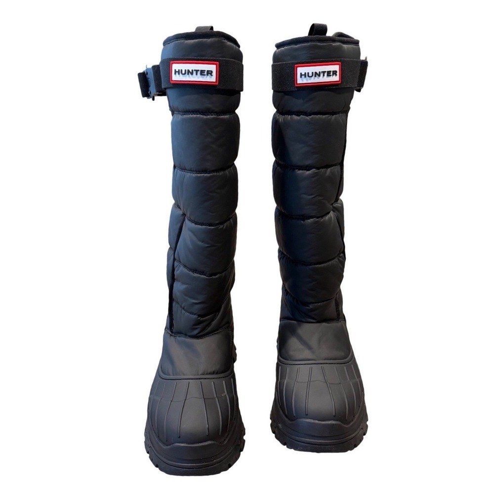 Hunter Intrepid Tall Snow Boots Black Quilted Insulated Winter Boots Womens 7